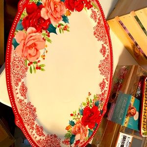 Pioneer Woman Rosey Toile 21” serving platter